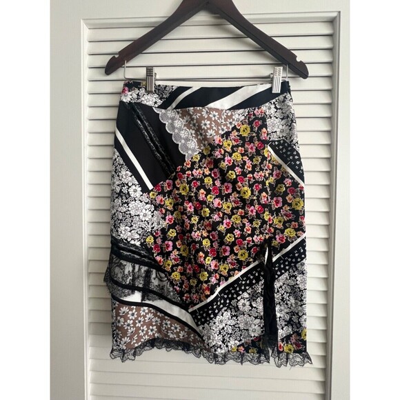 VTG Blumarine Patchwork Floral Lace Midi Skirt IT 40 (US 4) NWT - Picture 1 of 9